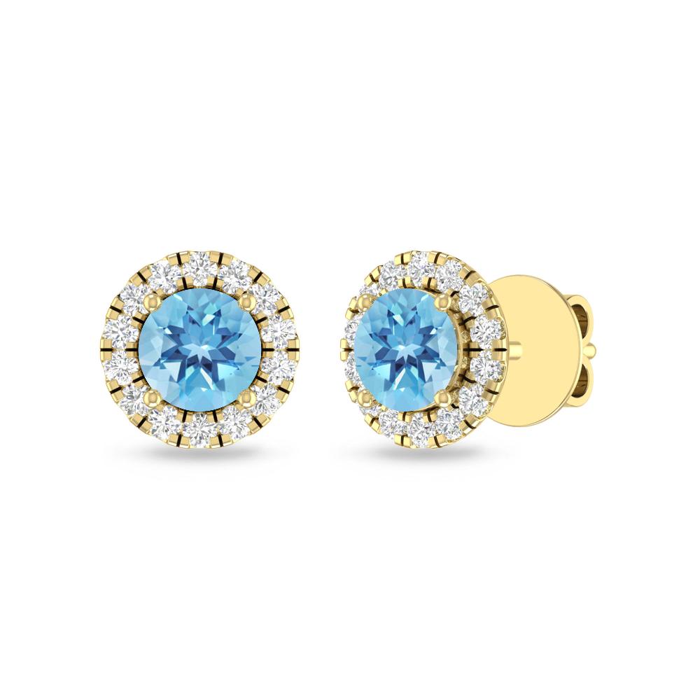 Yellow Gold - Blue Topaz