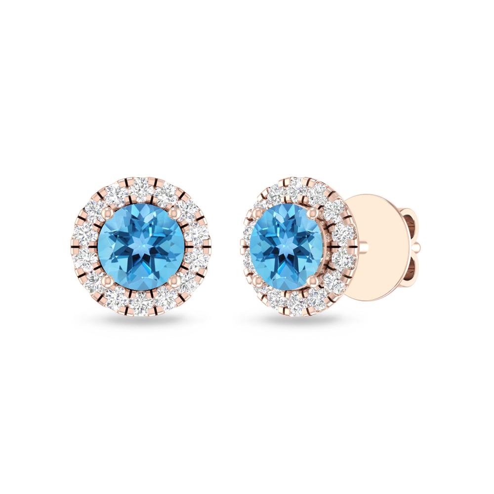 Rose Gold - Blue Topaz