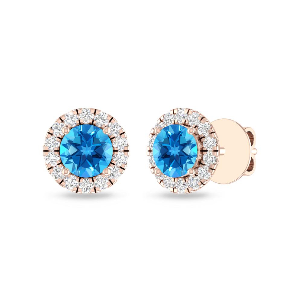 Rose Gold - Blue Topaz