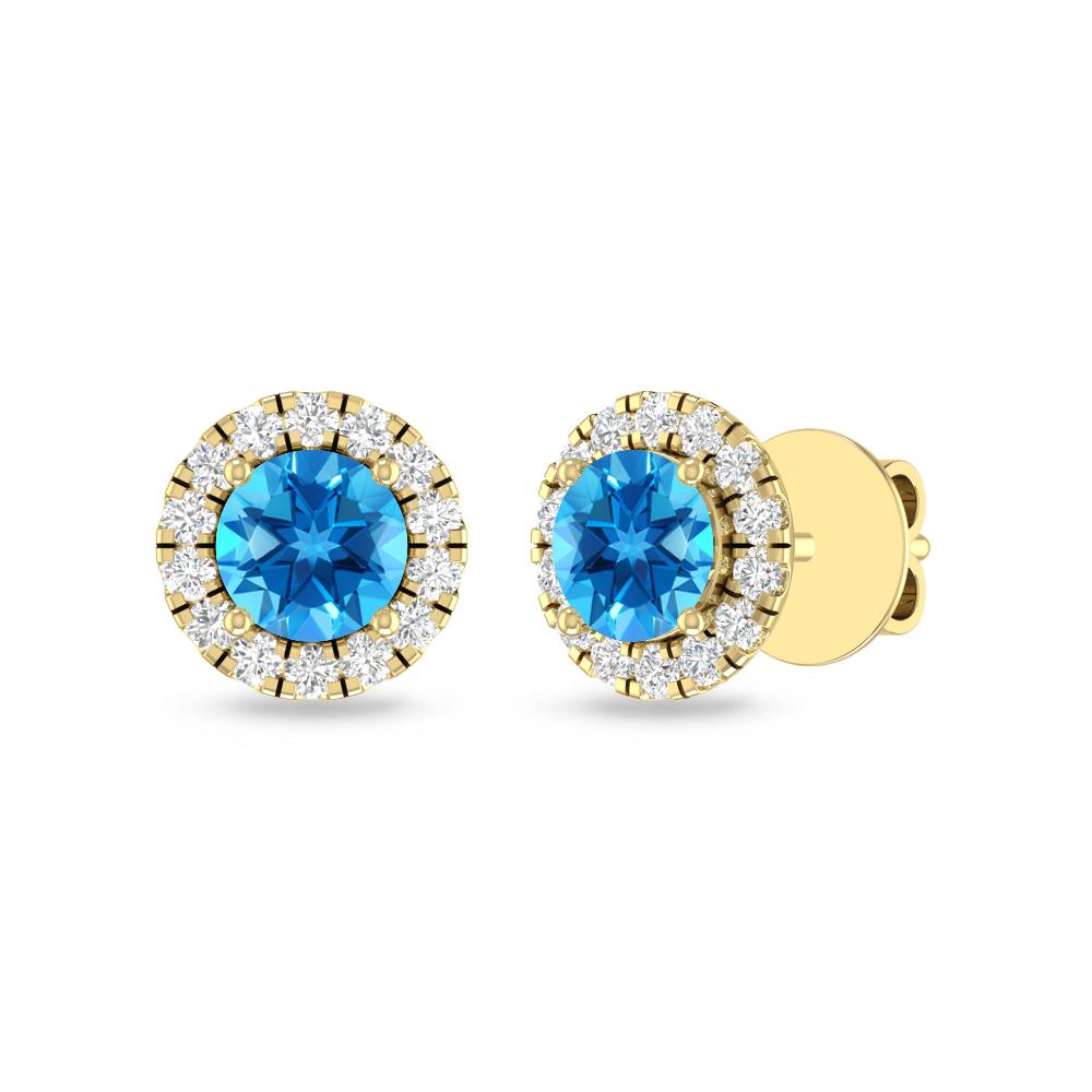 Yellow Gold - Blue Topaz
