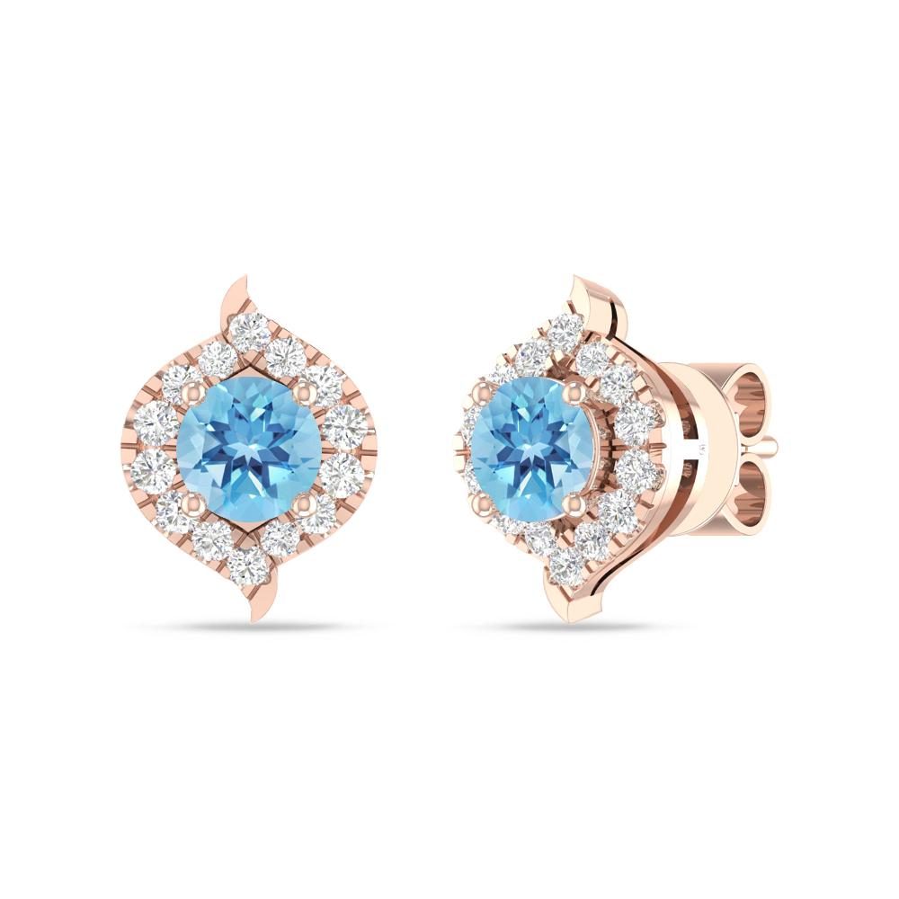 Rose Gold - Blue Topaz