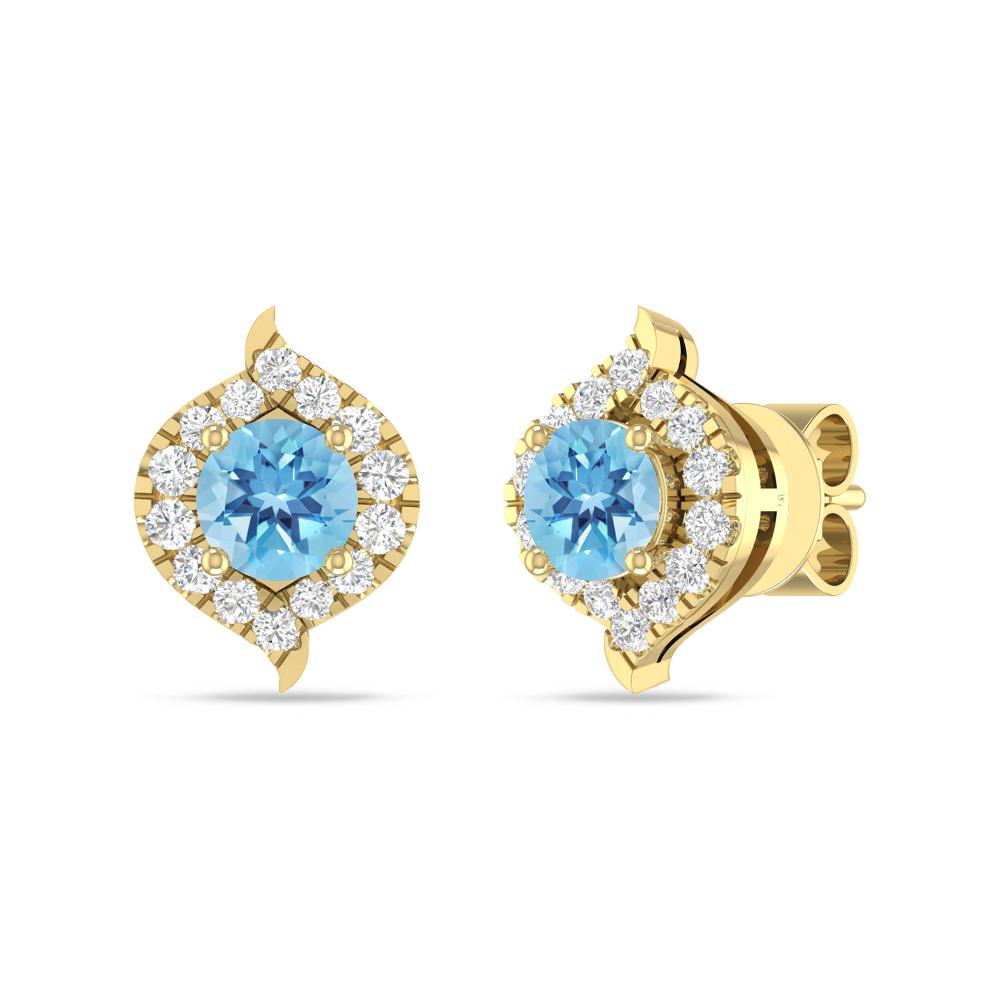 Yellow Gold - Blue Topaz