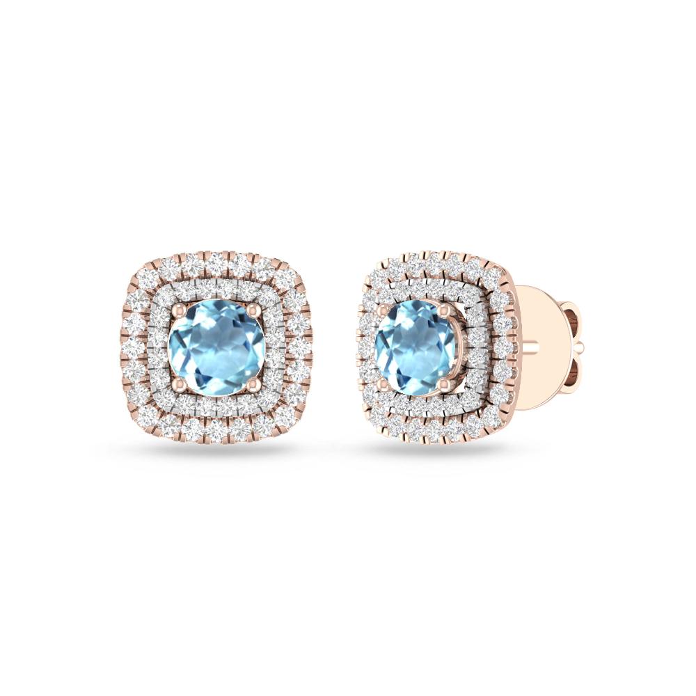 Rose Gold - Aquamarine