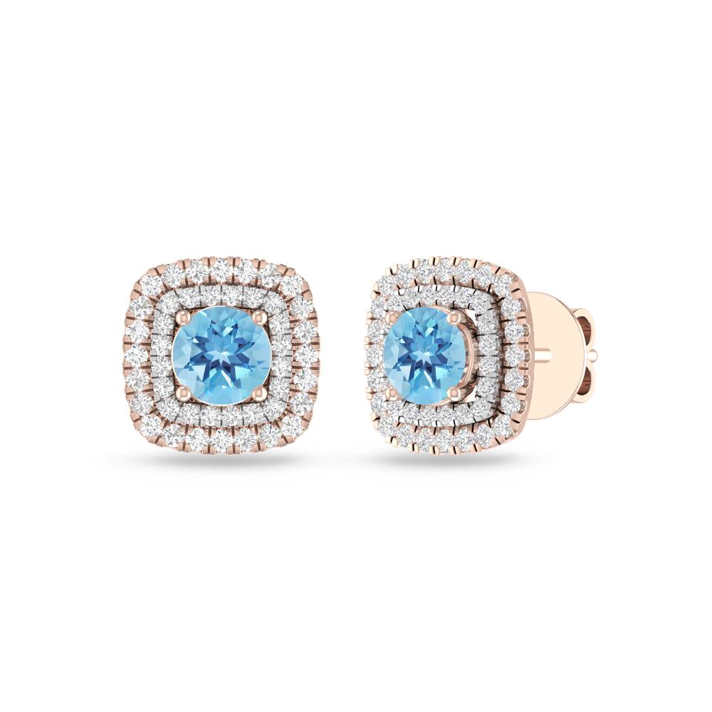 Rose Gold - Blue Topaz
