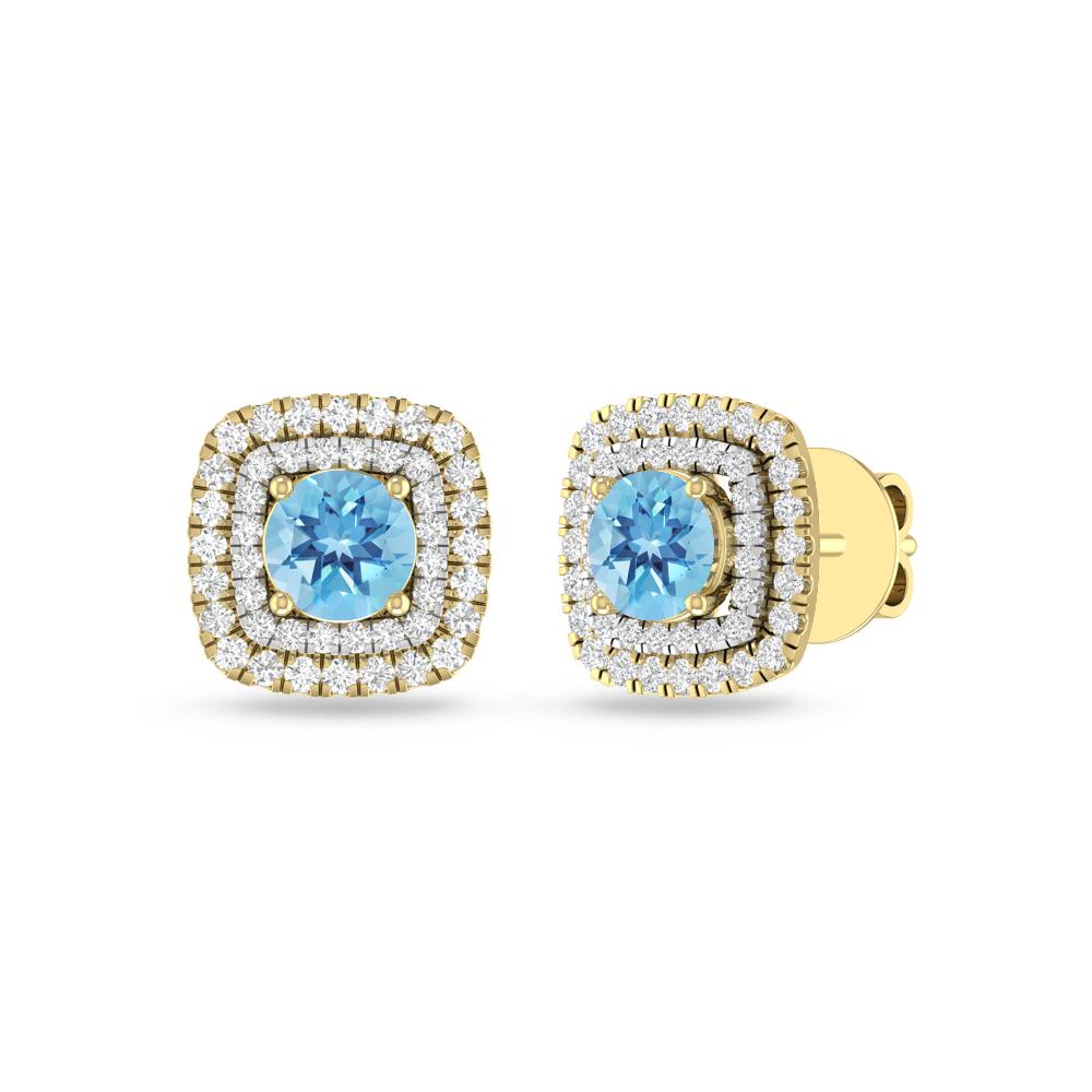Yellow Gold - Blue Topaz