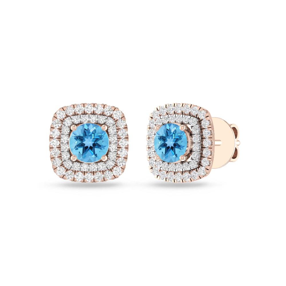 Rose Gold - Blue Topaz