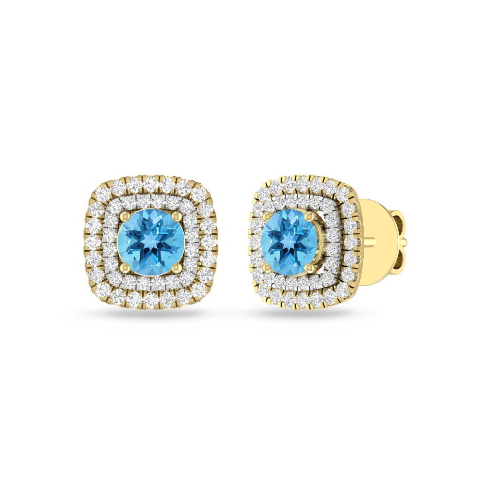 Yellow Gold - Blue Topaz