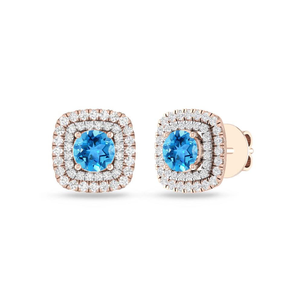 Rose Gold - Blue Topaz
