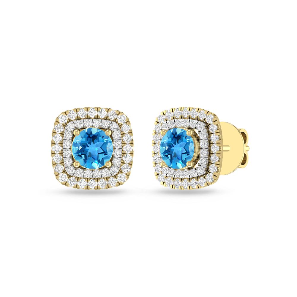 Yellow Gold - Blue Topaz