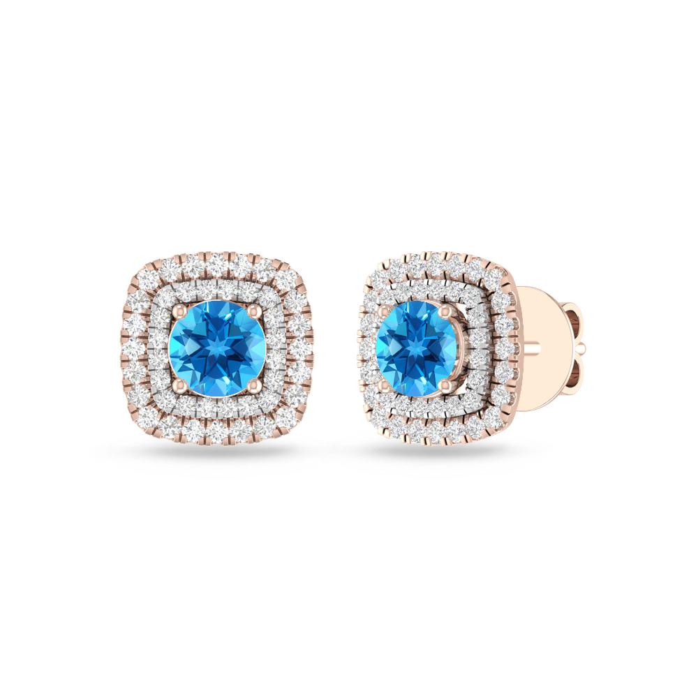 Rose Gold - Blue Topaz