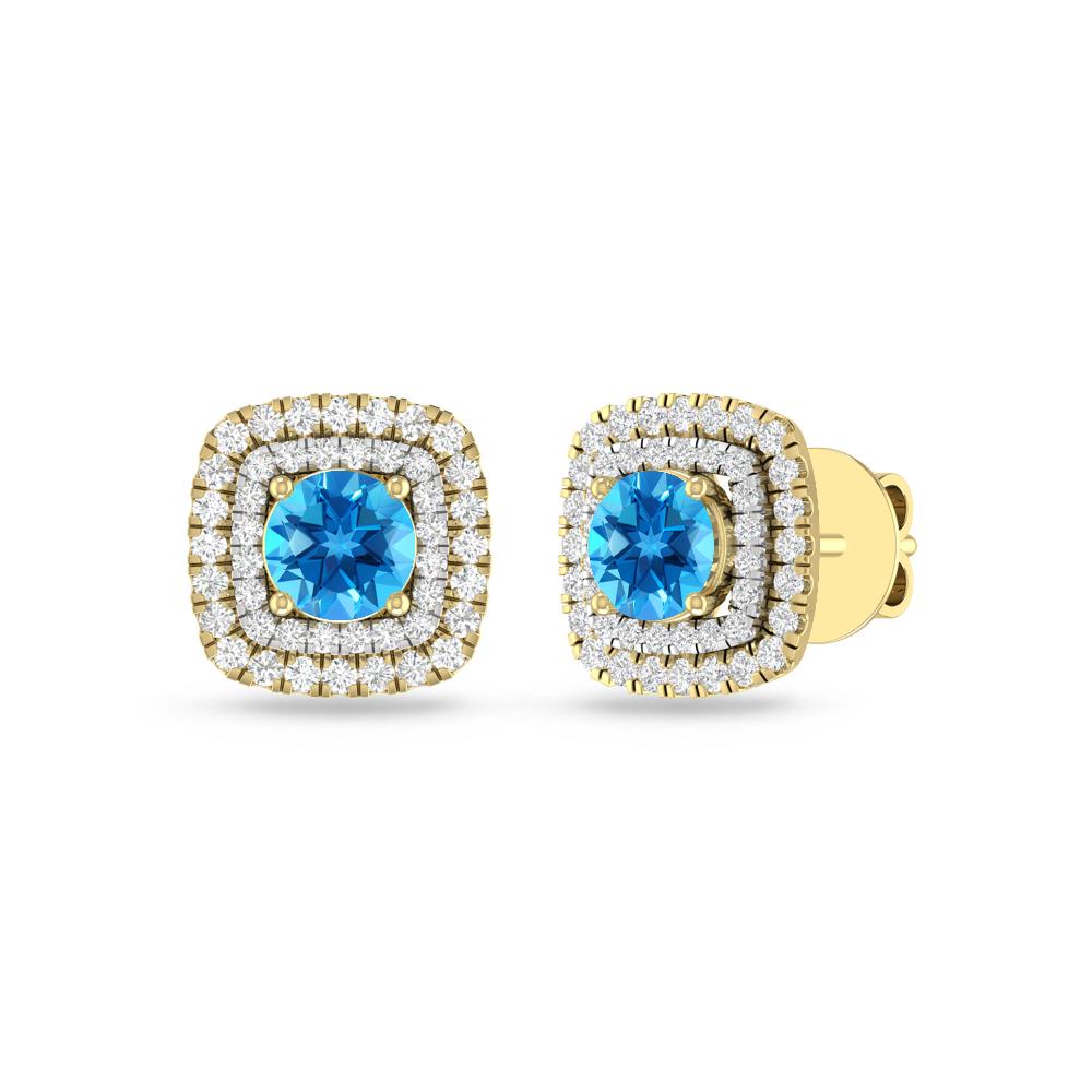 Yellow Gold - Blue Topaz