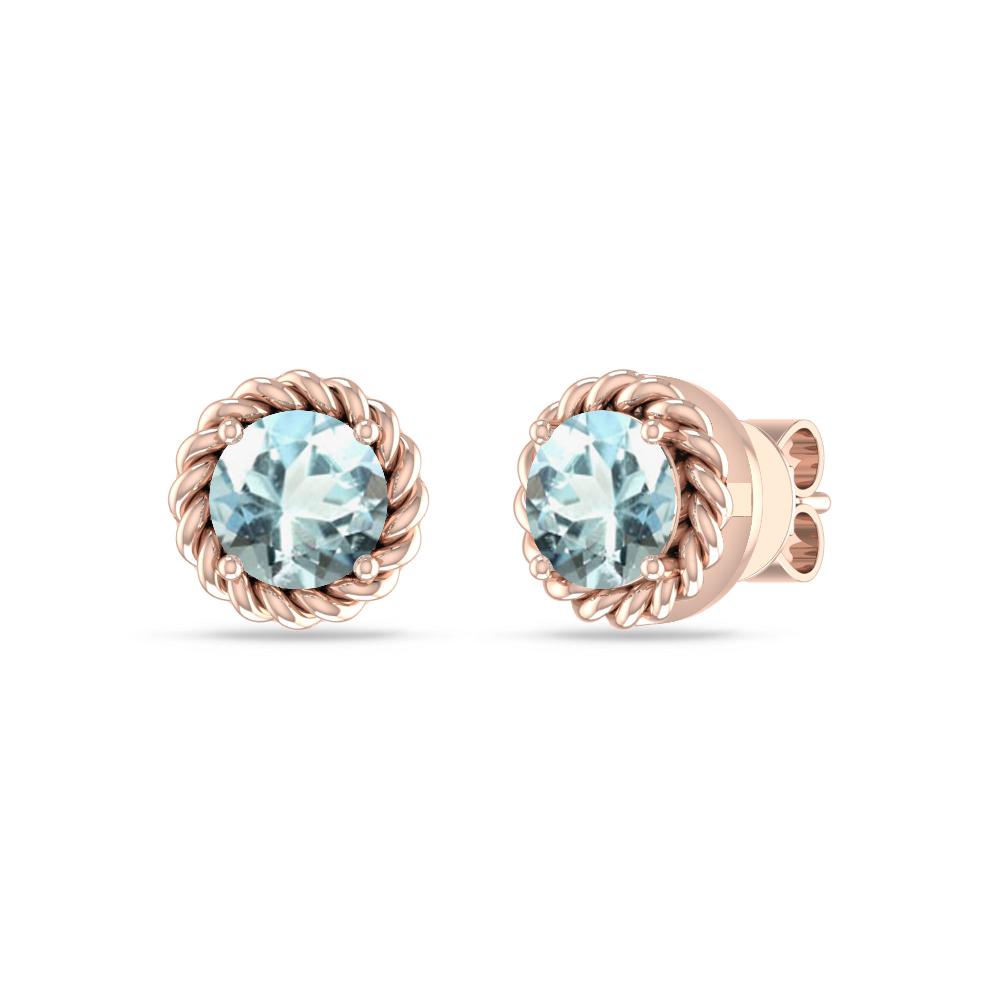 Rose Gold - Aquamarine