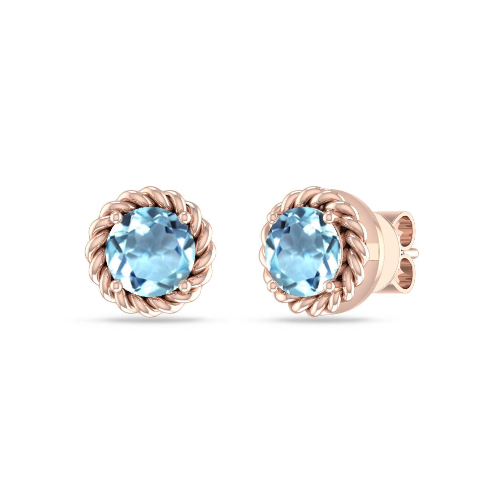 Rose Gold - Aquamarine
