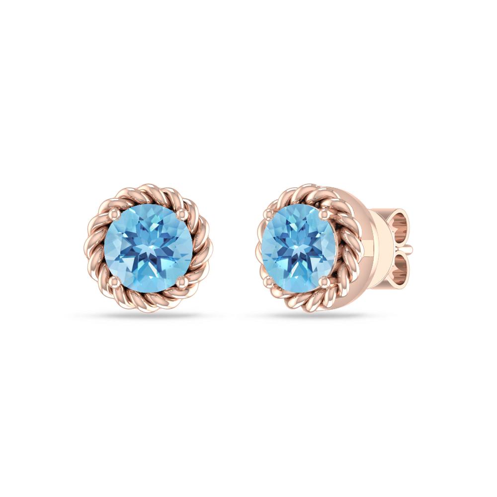 Rose Gold - Blue Topaz
