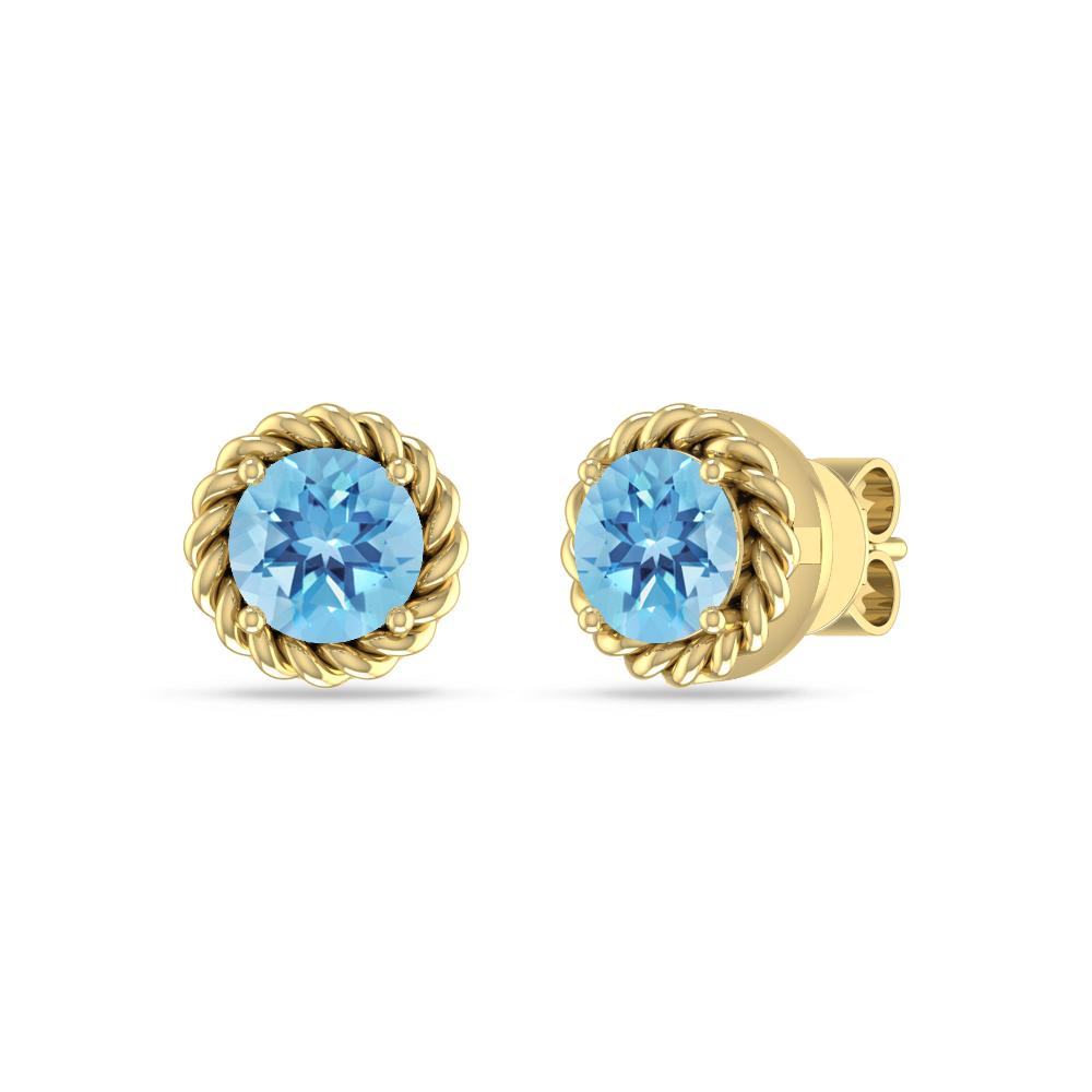Yellow Gold - Blue Topaz
