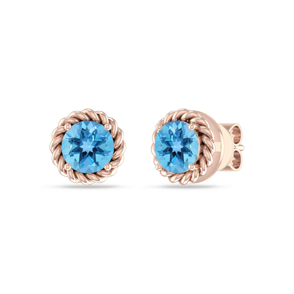 Rose Gold - Blue Topaz