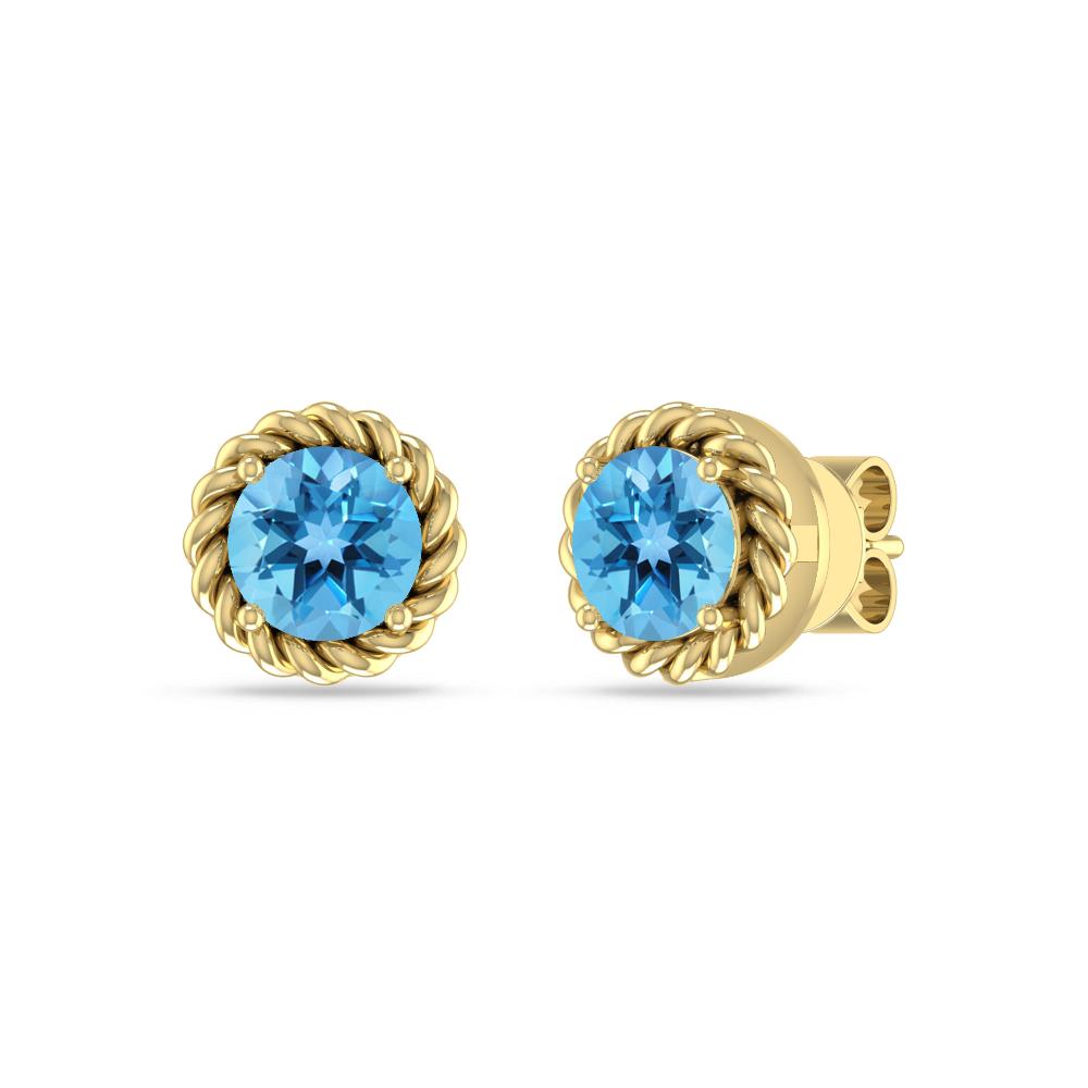 Yellow Gold - Blue Topaz
