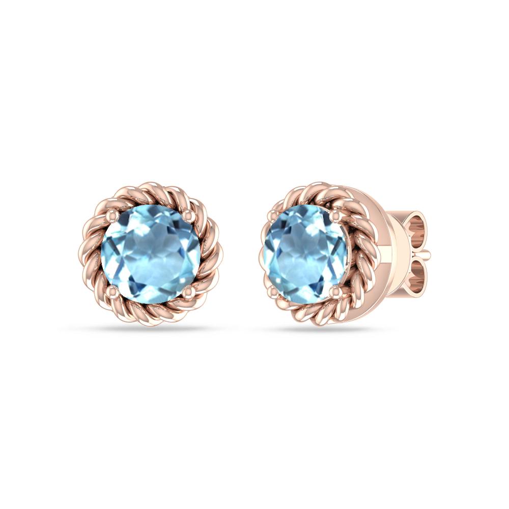 Rose Gold - Aquamarine
