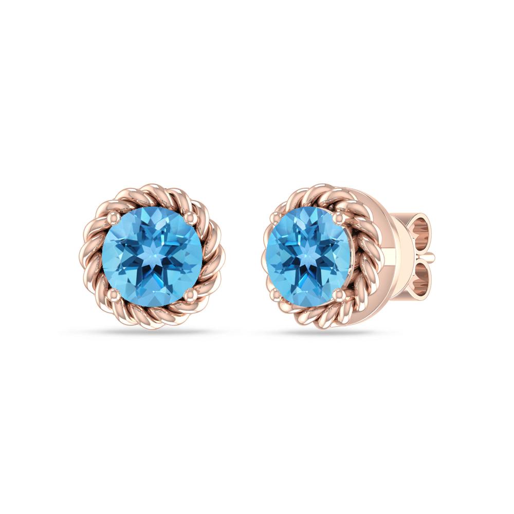 Rose Gold - Blue Topaz