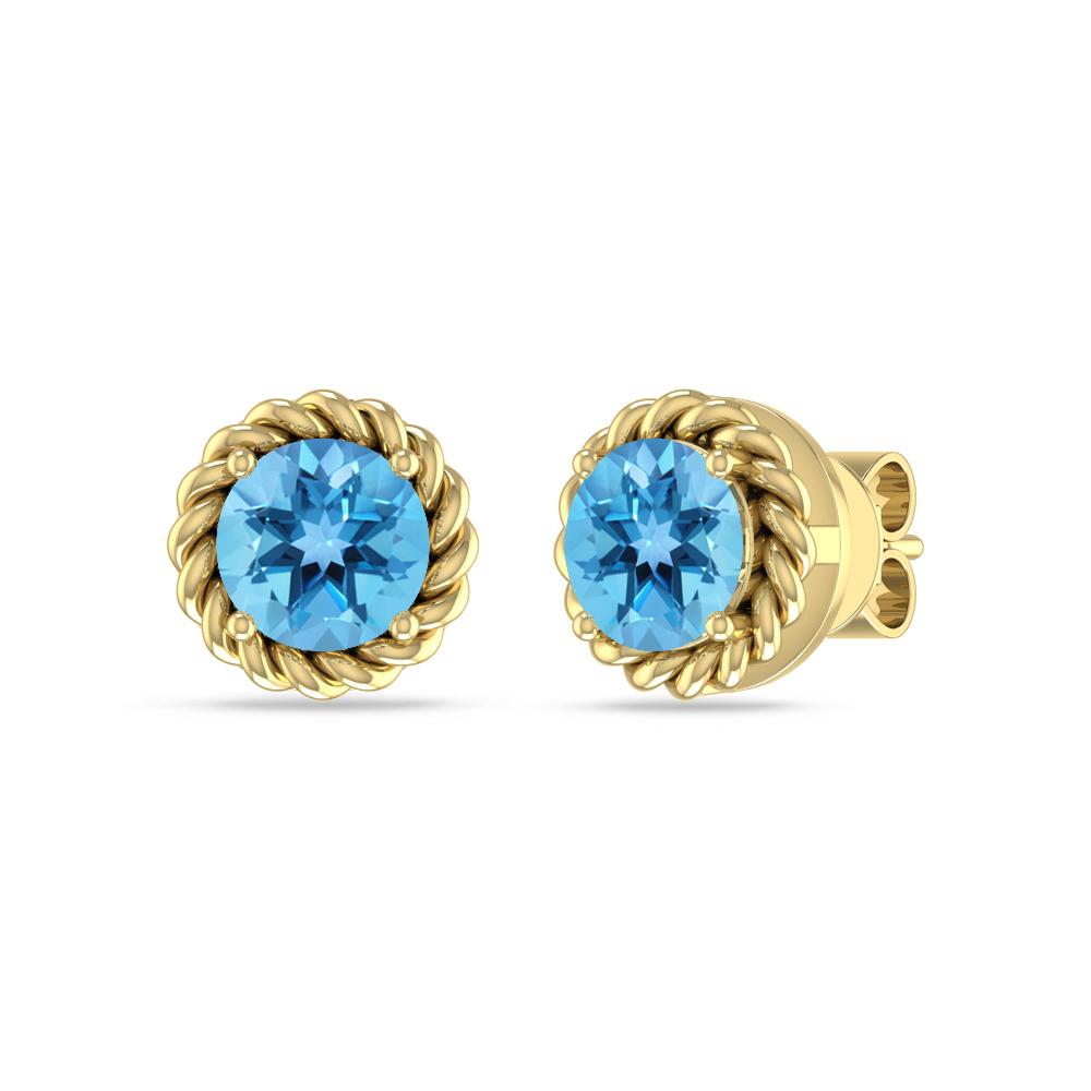Yellow Gold - Blue Topaz