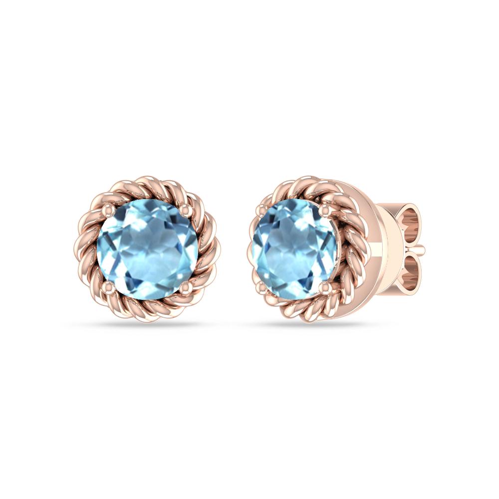 Rose Gold - Aquamarine