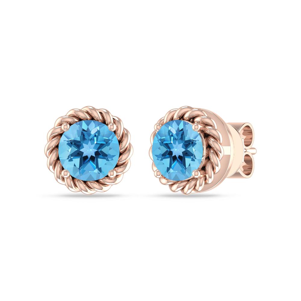 Rose Gold - Blue Topaz