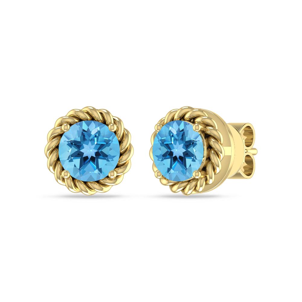 Yellow Gold - Blue Topaz