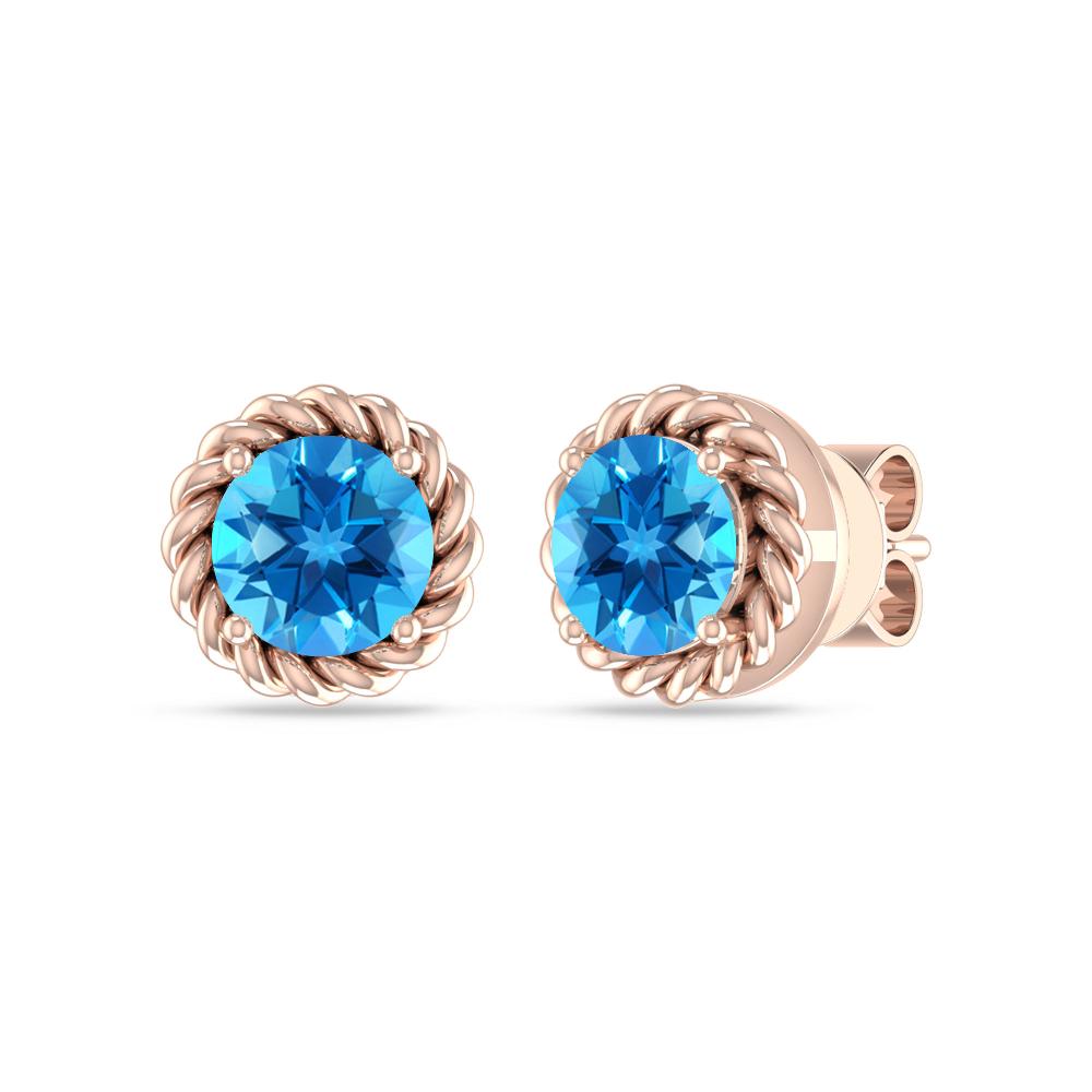 Rose Gold - Blue Topaz