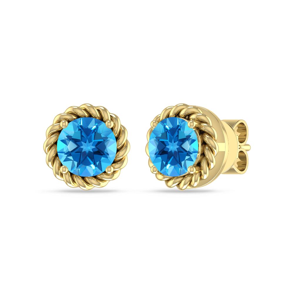 Yellow Gold - Blue Topaz