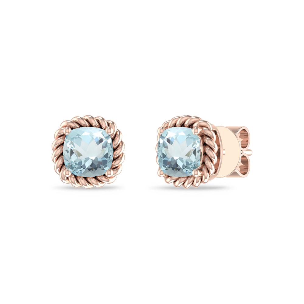 Rose Gold - Aquamarine