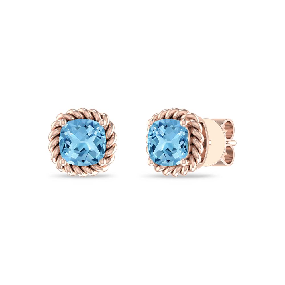 Rose Gold - Blue Topaz