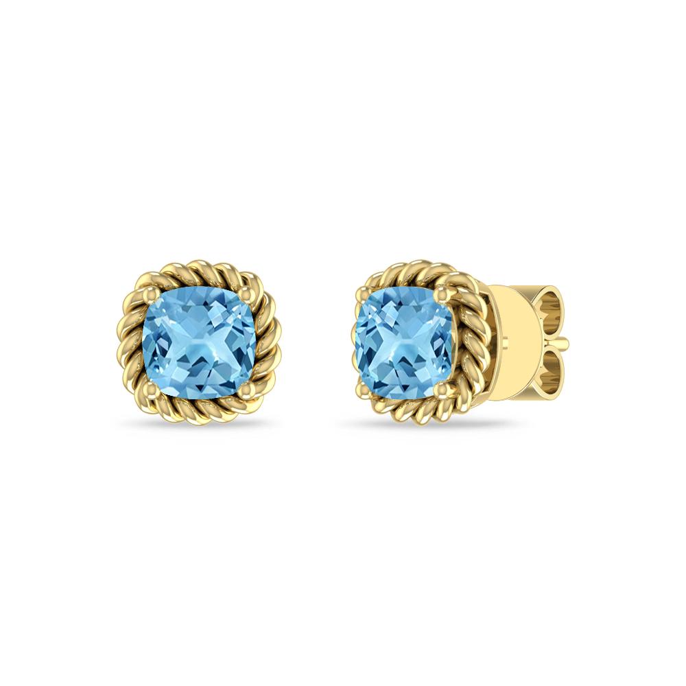 Yellow Gold - Blue Topaz