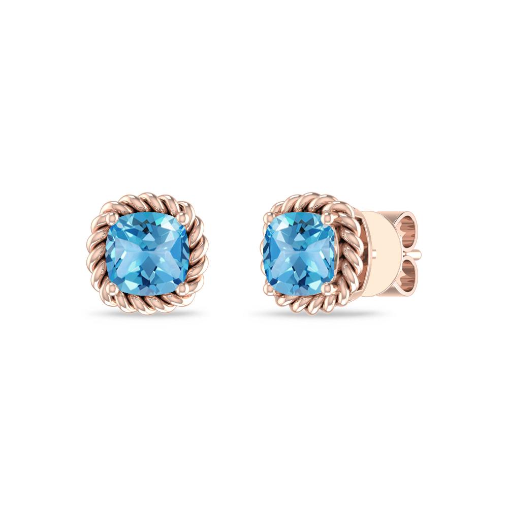 Rose Gold - Blue Topaz