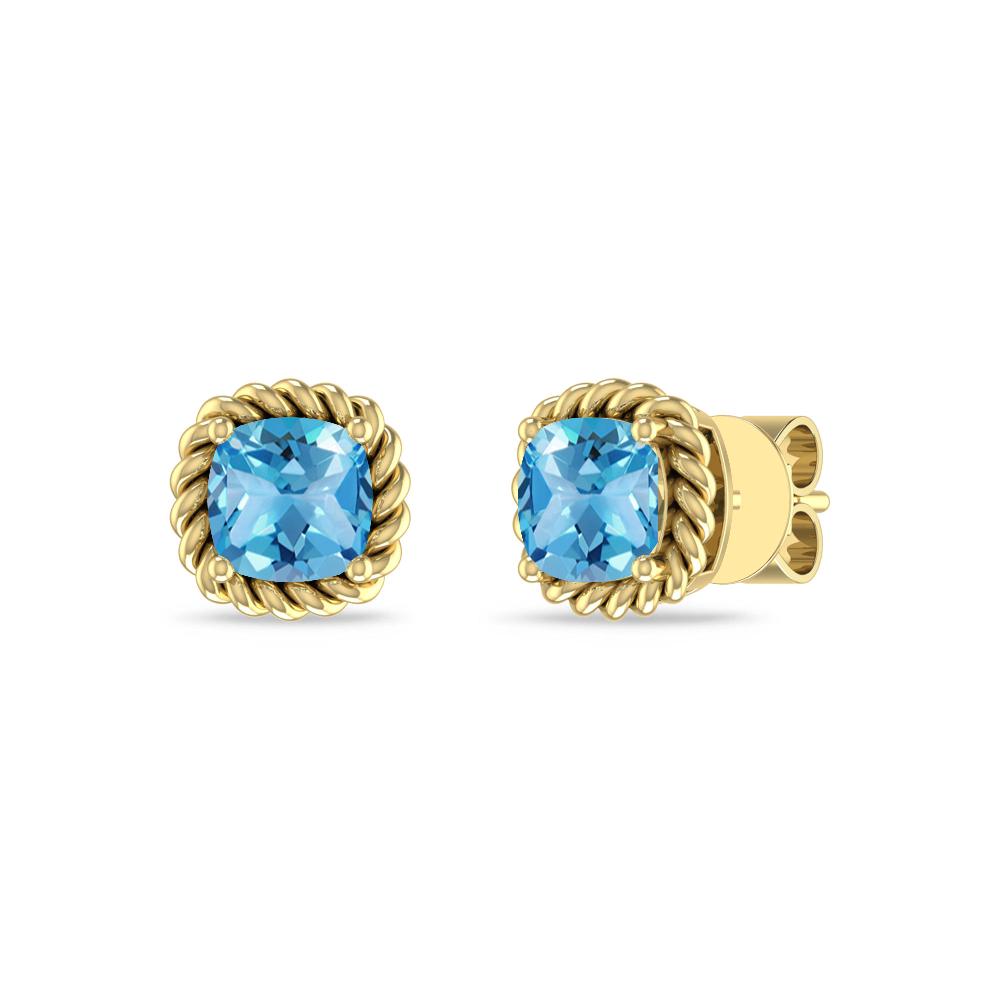 Yellow Gold - Blue Topaz