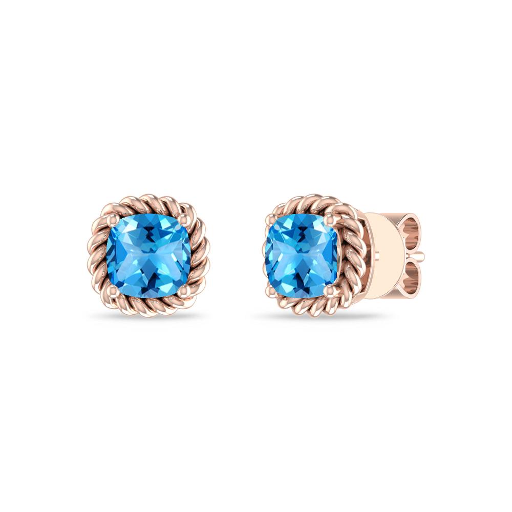 Rose Gold - Blue Topaz