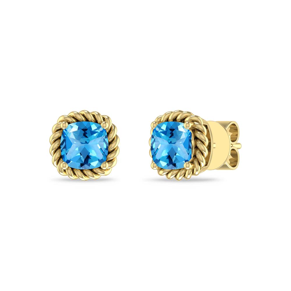Yellow Gold - Blue Topaz