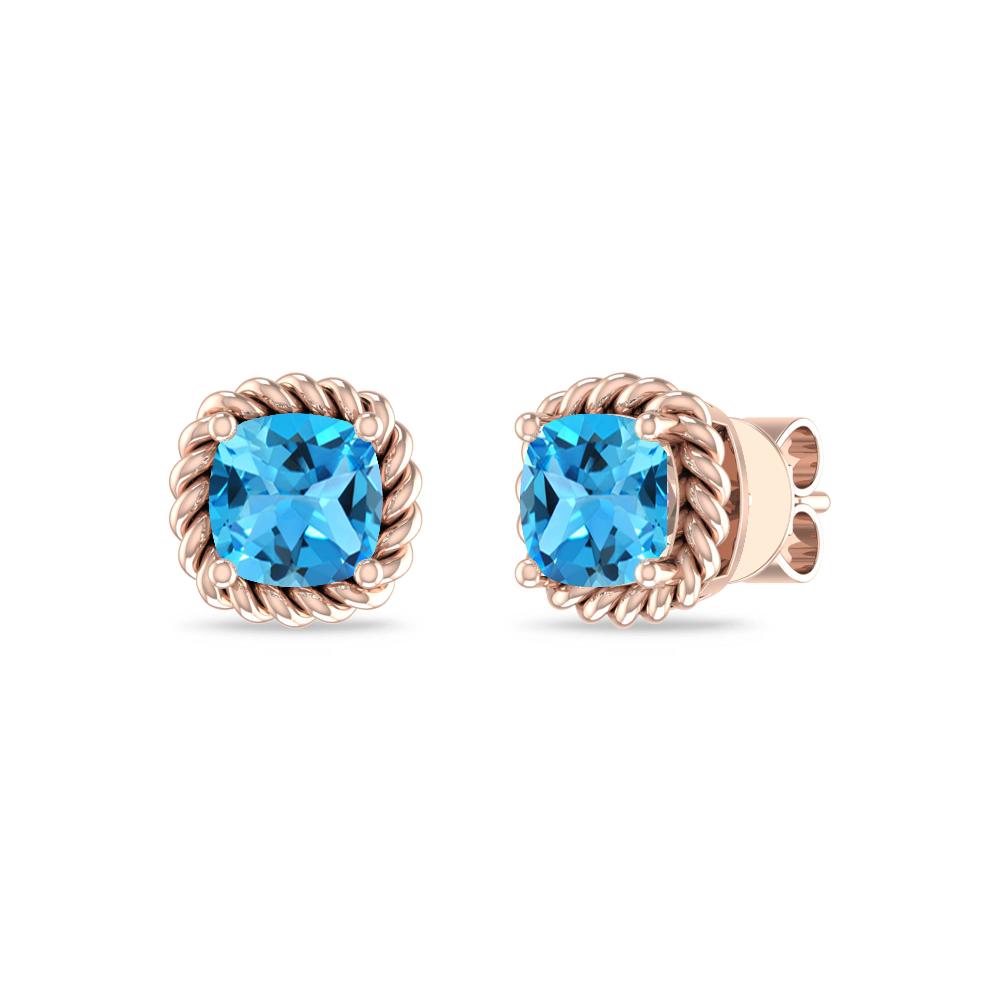 Rose Gold - Blue Topaz