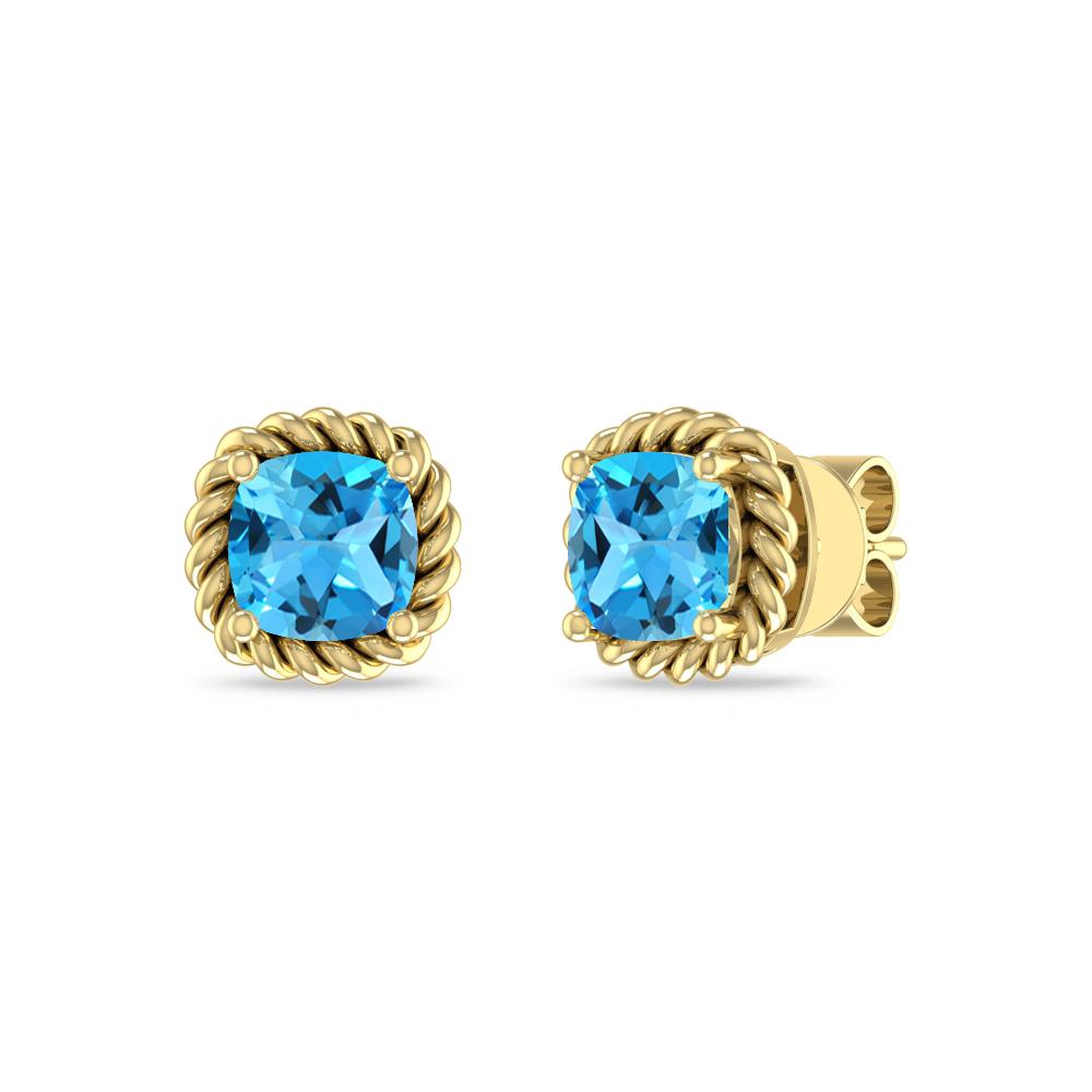 Yellow Gold - Blue Topaz