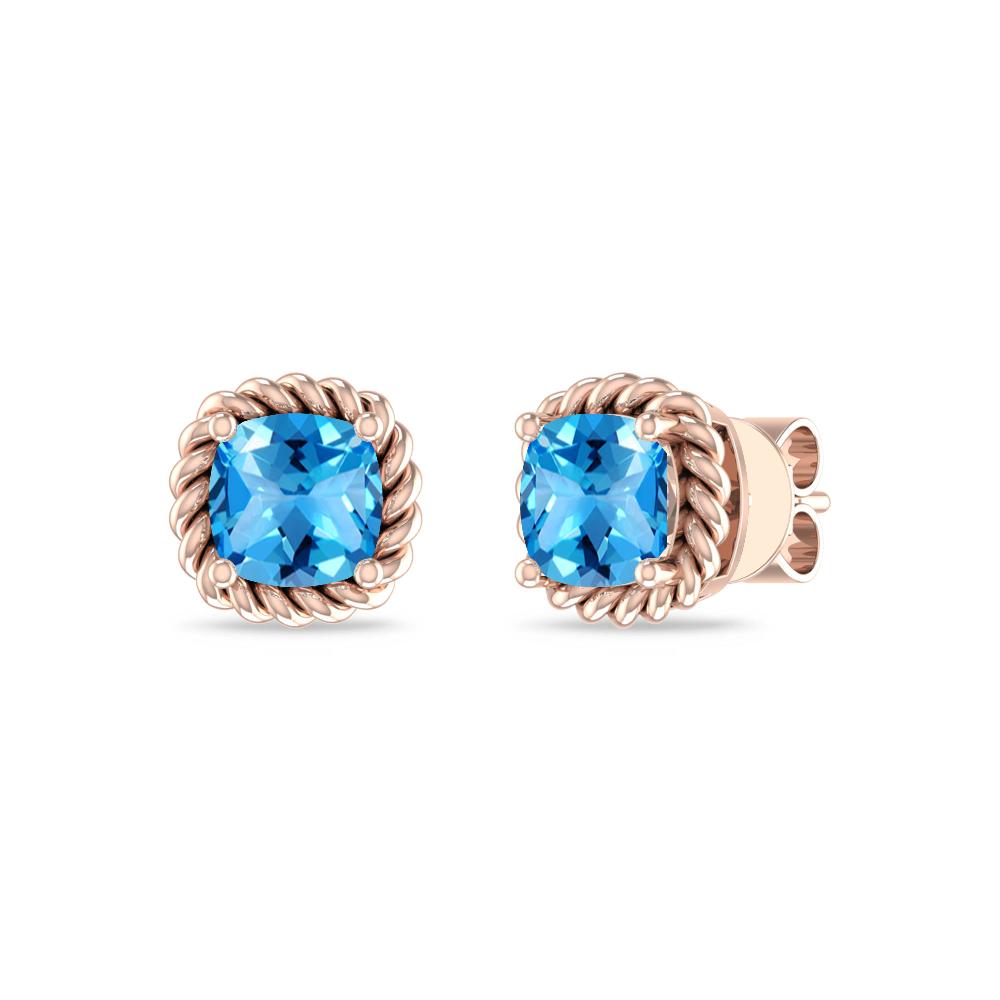 Rose Gold - Blue Topaz
