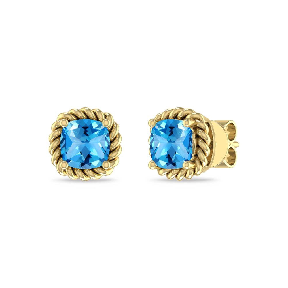 Yellow Gold - Blue Topaz