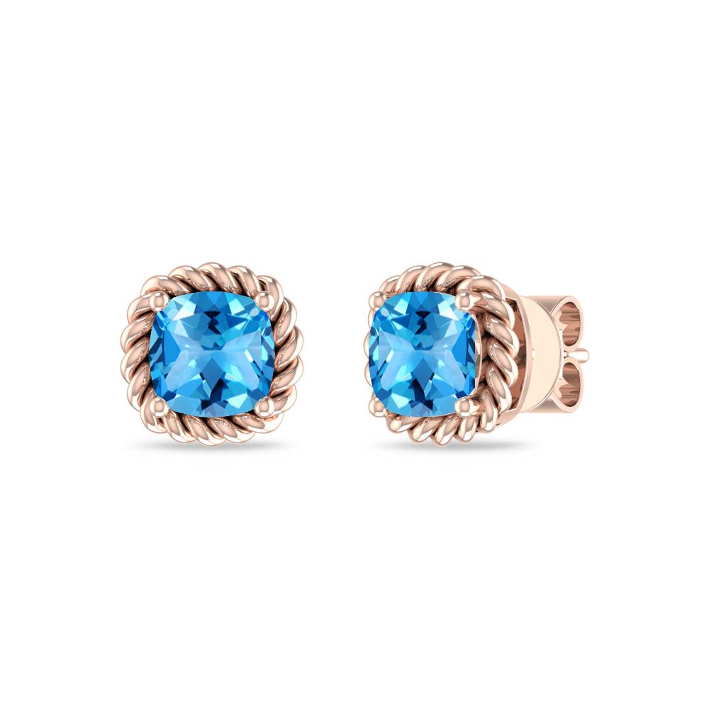 Rose Gold - Blue Topaz