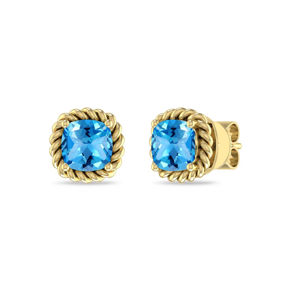 Yellow Gold - Blue Topaz