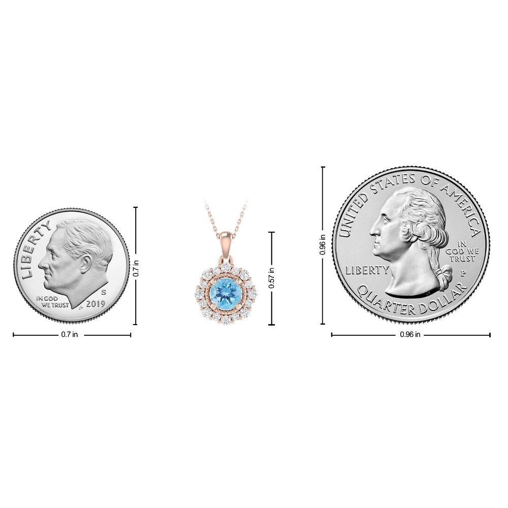 Rose Gold - Blue Topaz