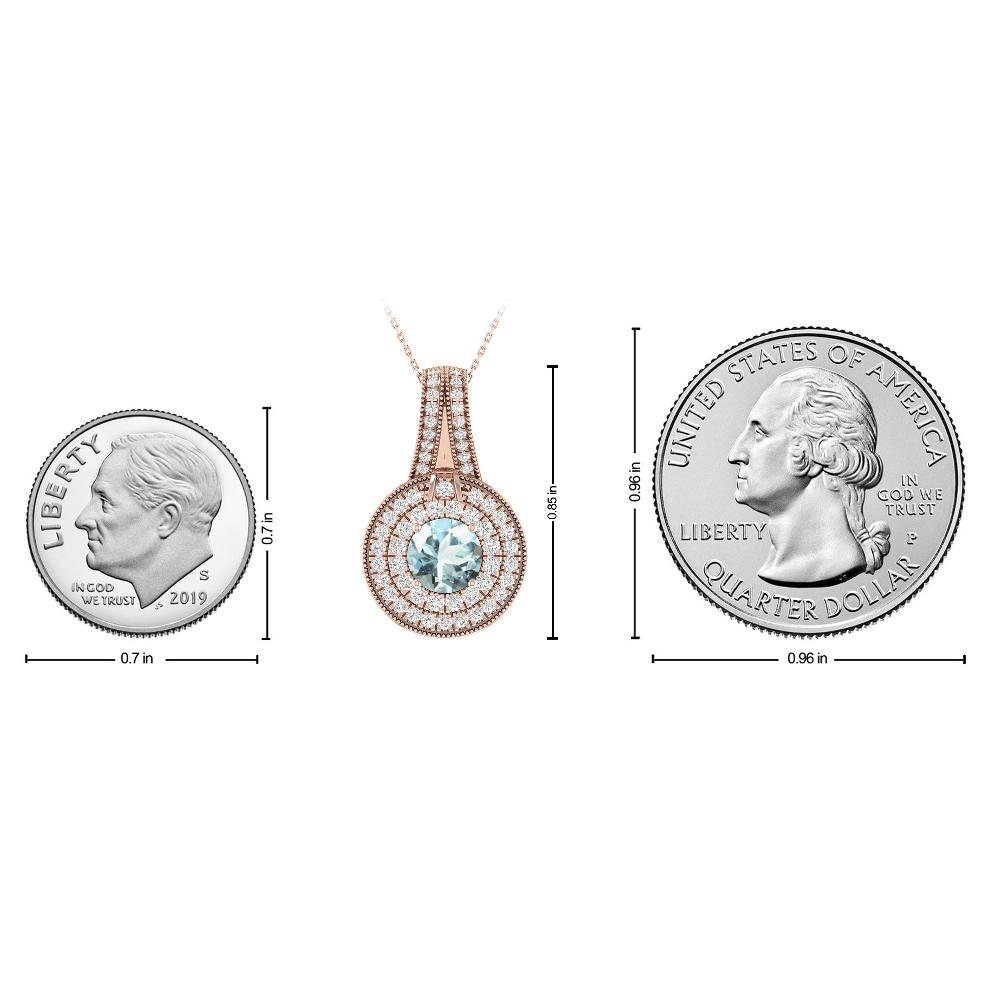 Rose Gold - Aquamarine