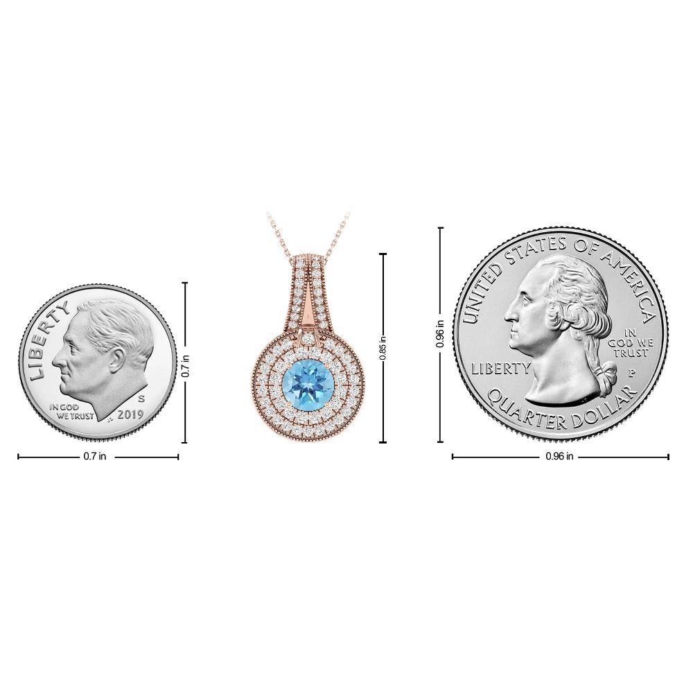 Rose Gold - Blue Topaz
