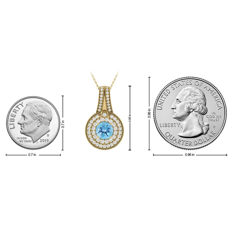 Yellow Gold - Blue Topaz