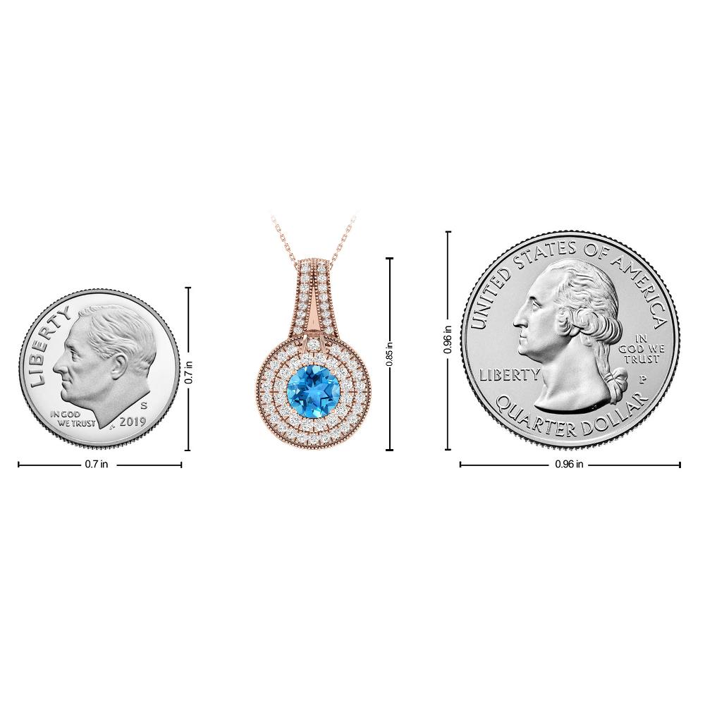 Rose Gold - Blue Topaz