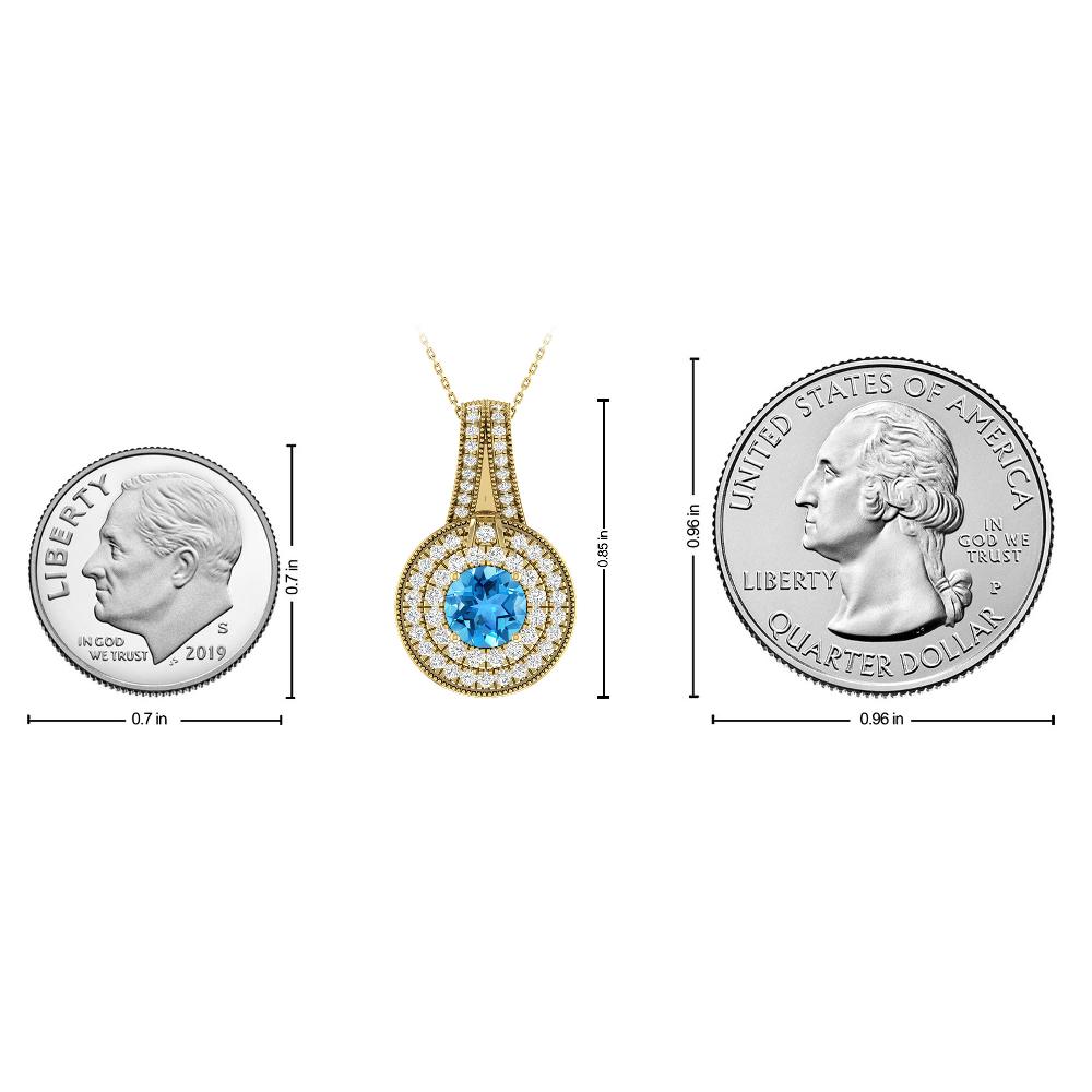 Yellow Gold - Blue Topaz
