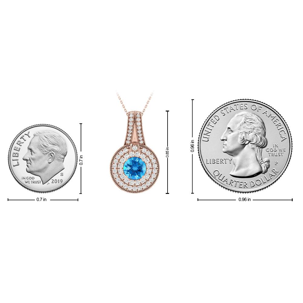 Rose Gold - Blue Topaz