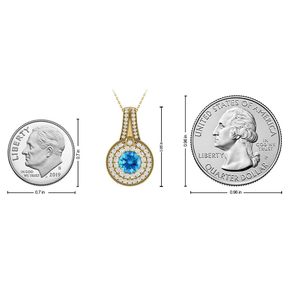 Yellow Gold - Blue Topaz